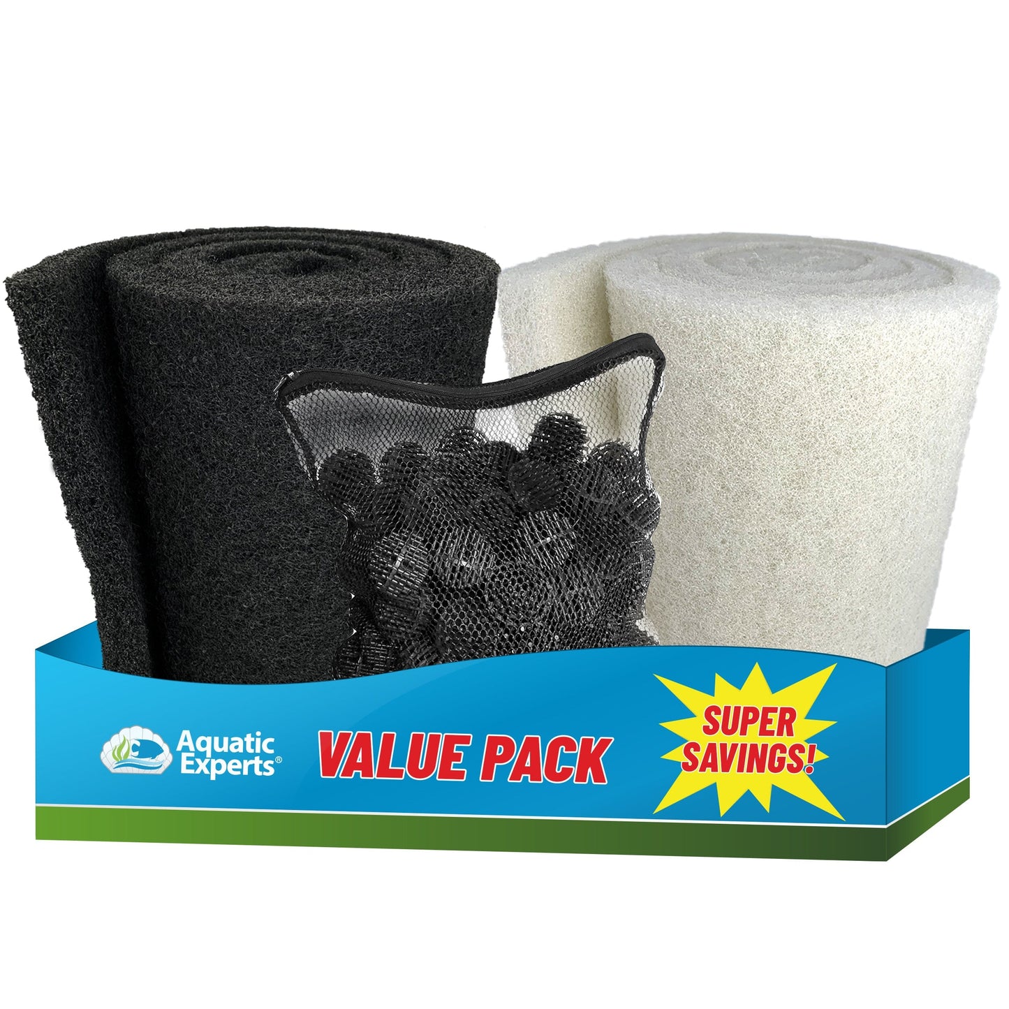 Pond Bundle - BioBall 100 Count with Mesh Bag + Black Coarse 12"x72" + White Fine 12"x72" Bundle coral frag – live coral frag | Gem State Corals