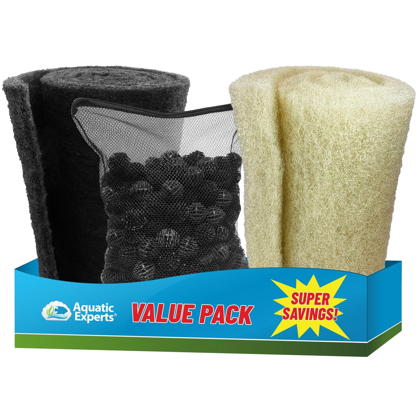 Pond Bundle -Carbon Filter 18"x 36" + BioBall 300 count with Mesh Bag + Cream Pond 18"x36" Bundle coral frag – live coral frag | Gem State Corals