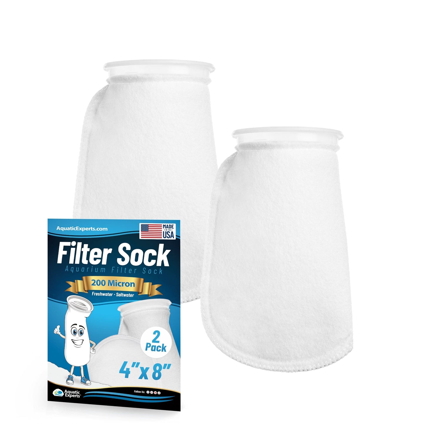 Aquatic Experts 4" Ring Aquarium Filter Sock 200 Micron for Saltwater & Reef Aquariums coral frag – live coral frag | Gem State Corals