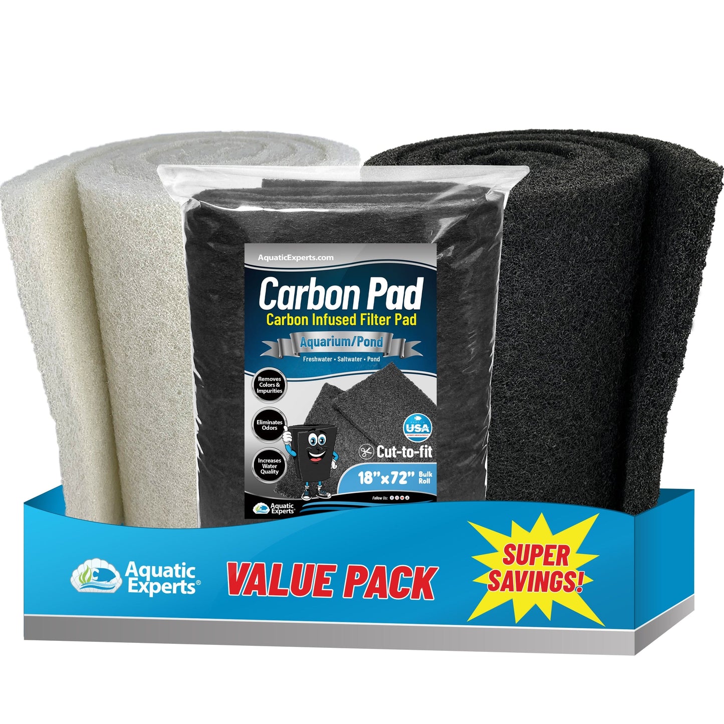 Pond Bundle - Carbon Filter 18"x72" + White Fine 18"x72" + Black Coarse 18"x72" Bundle coral frag – live coral frag | Gem State Corals