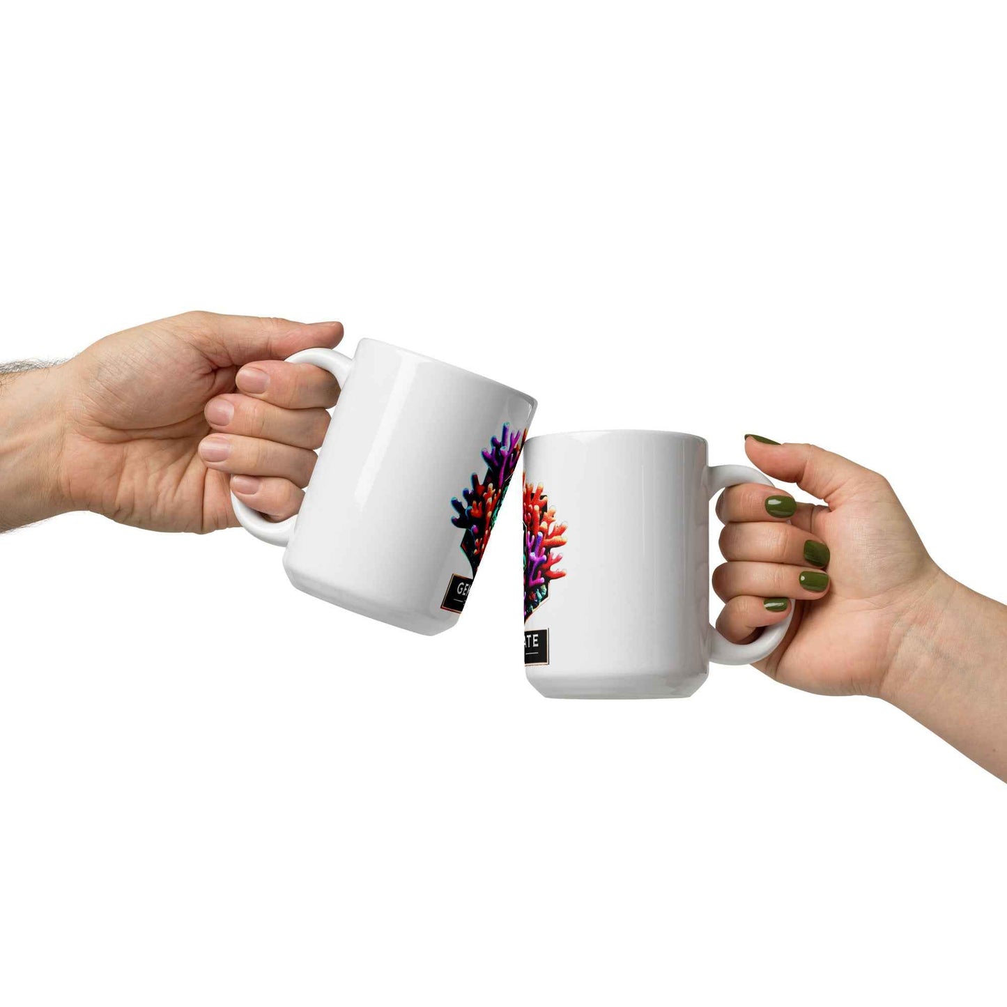 White glossy mug