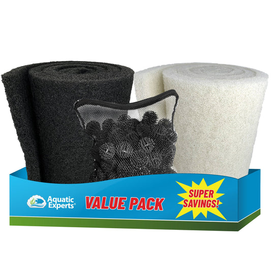 Pond Bundle - BioBall 100 Count with Mesh Bag + Black Coarse 12"x72" + White Fine 12"x72" Bundle coral frag – live coral frag | Gem State Corals