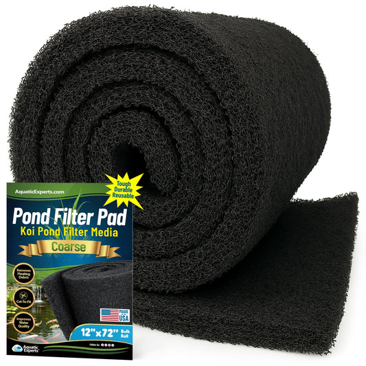 Classic Koi Pond Filter Pad COARSE - Black Bulk Roll Filter Media, Ultra-Durable Latex Coated for Fish Ponds coral frag – live coral frag | Gem State Corals