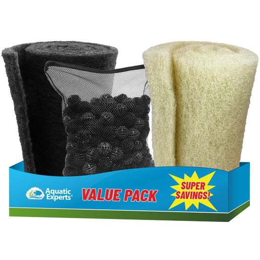 Pond Bundle -Carbon Filter 18"x 36" + BioBall 300 count with Mesh Bag + Cream Pond 18"x36" Bundle coral frag – live coral frag | Gem State Corals