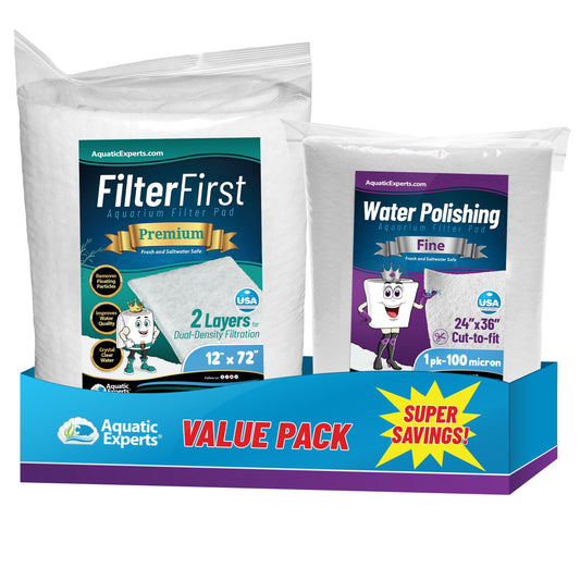 Aquarium Bundle includes Filter First 12" x 72" and Polishing Pad 100 Micron 1 Pack coral frag – live coral frag | Gem State Corals