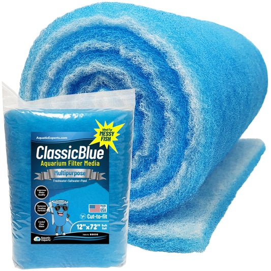 Classic Bonded Aquarium Filter Pad - Blue & White Aquarium Filter Media Roll Bulk, Customizable for Most Filters coral frag – live coral frag | Gem State Corals
