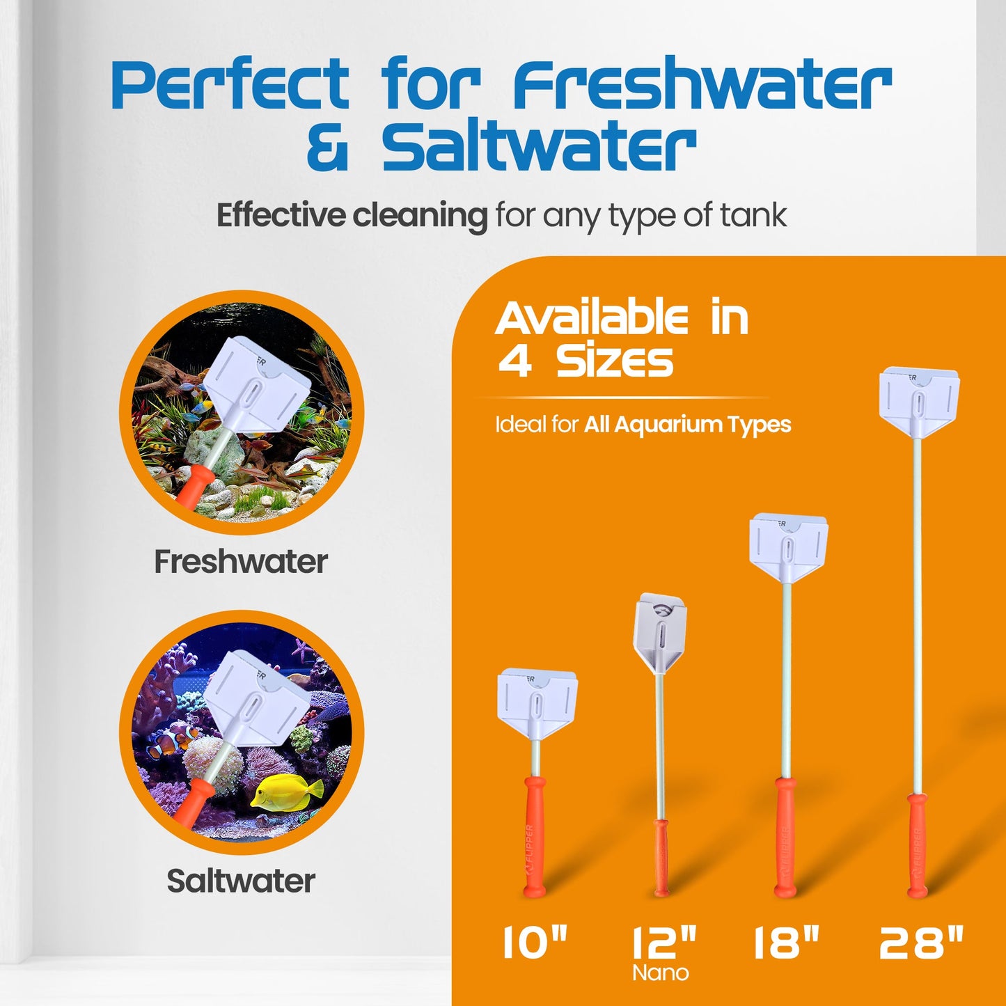 Flipper Platinum NANO Aquarium Algae Scraper 12"